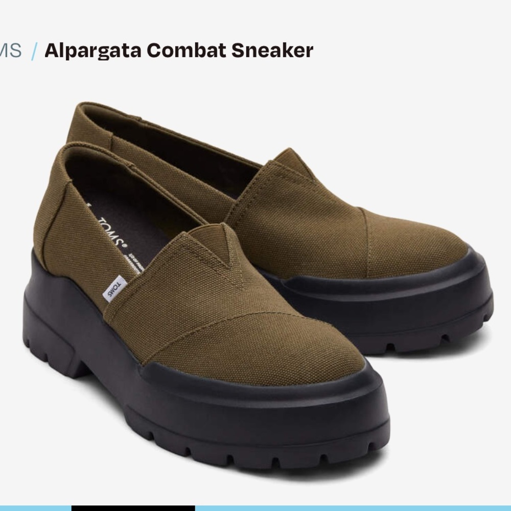 Toms Alpargata Combat Sneaker, olive green NWT